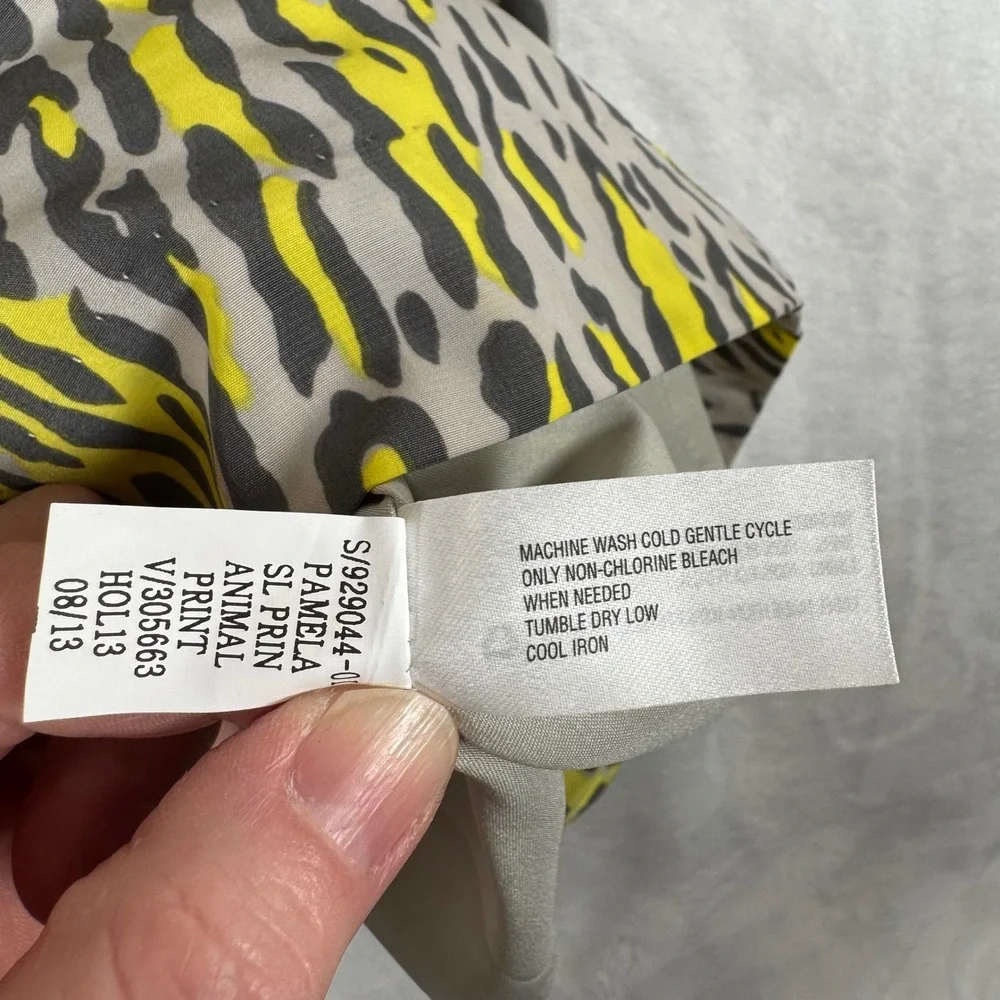 GAP New‎ Animal Print Sleeveless Sheath Dress Yellow Gray Black Plus Size 16